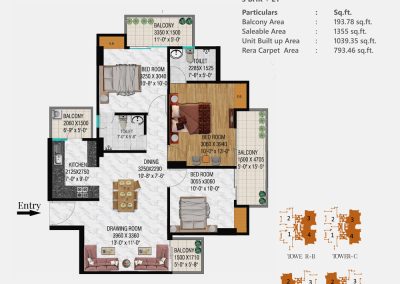 Mahagun Mywoods 1355 floor Plan